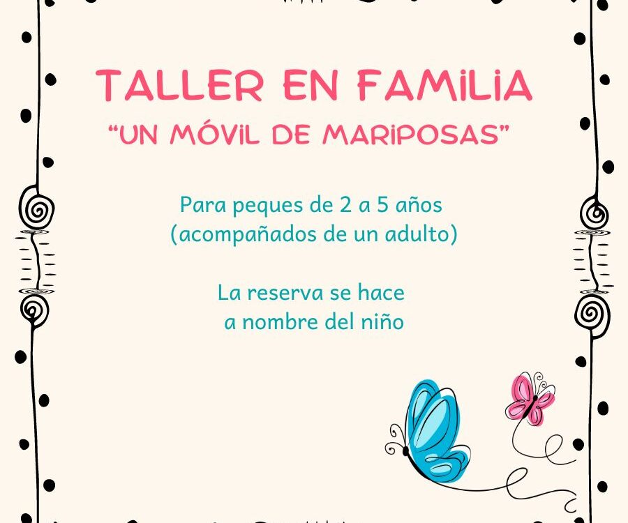 Cartel con información del día y hora del taller