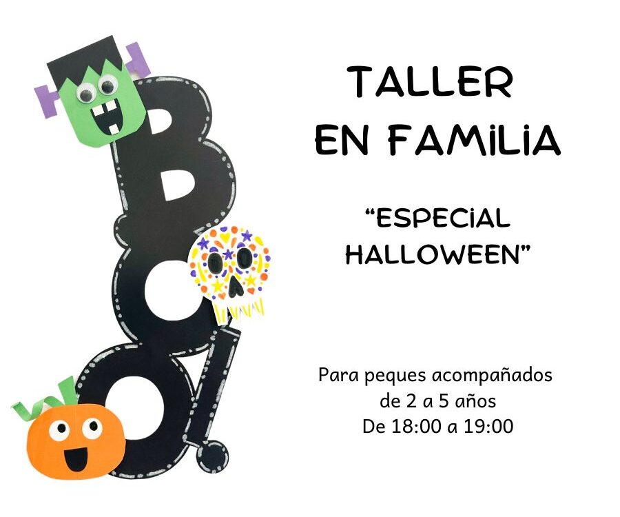 cartel con información del taller de halloween