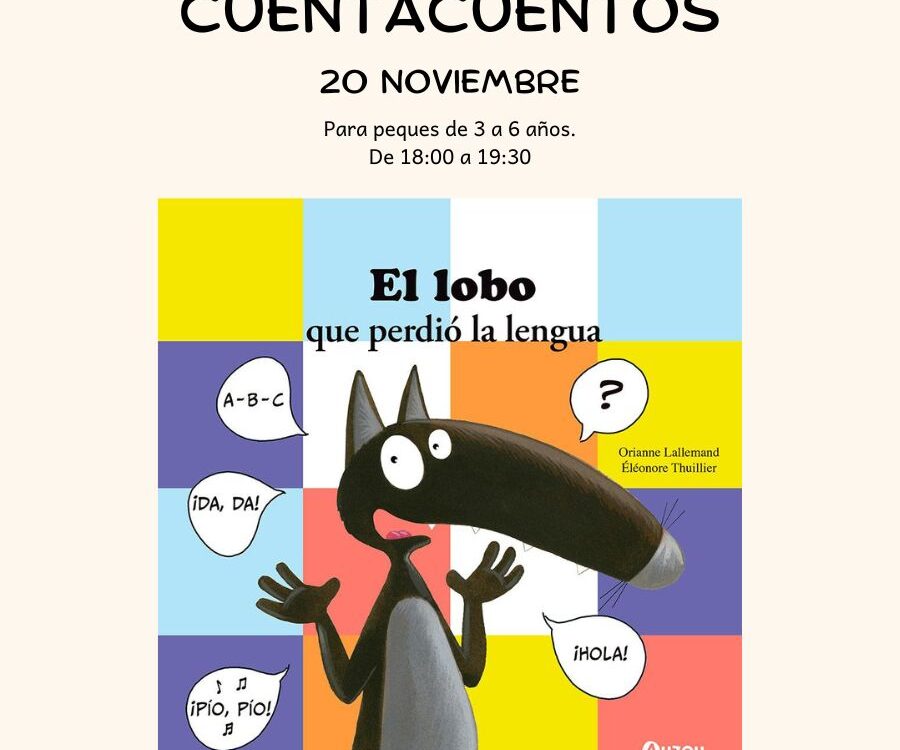 cartel con información del taller en el que se incluye la portada del libro