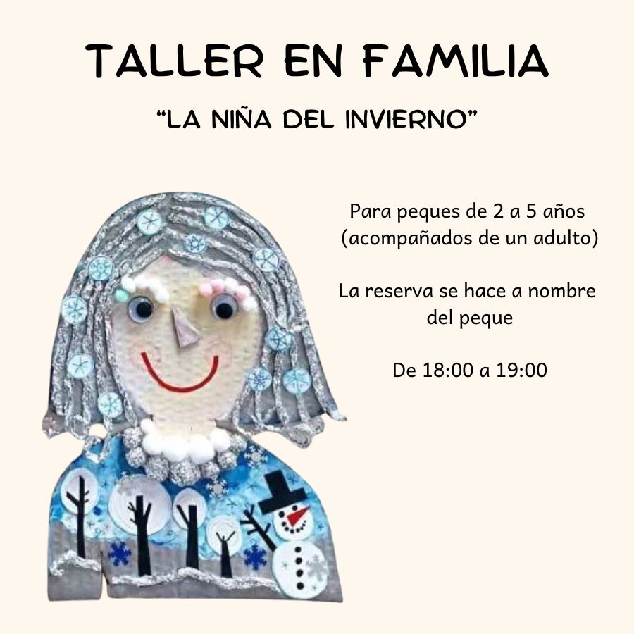 cartel con información del día y hora del taller