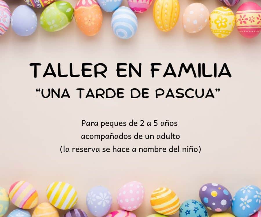 Cartel con información del taller decorado con huevos de pascua