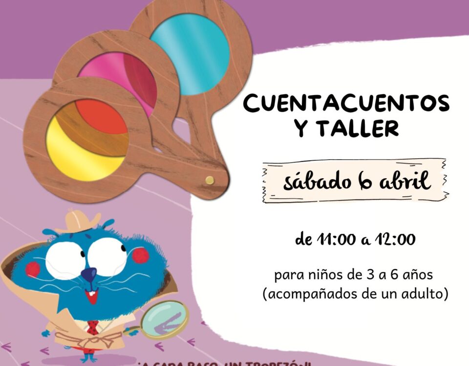 cartel con información del día y hora del taller