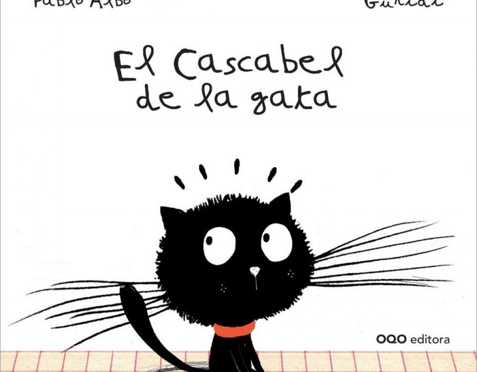 Portada del cuento en la que aparece la ilustración de una gata de colore negro.