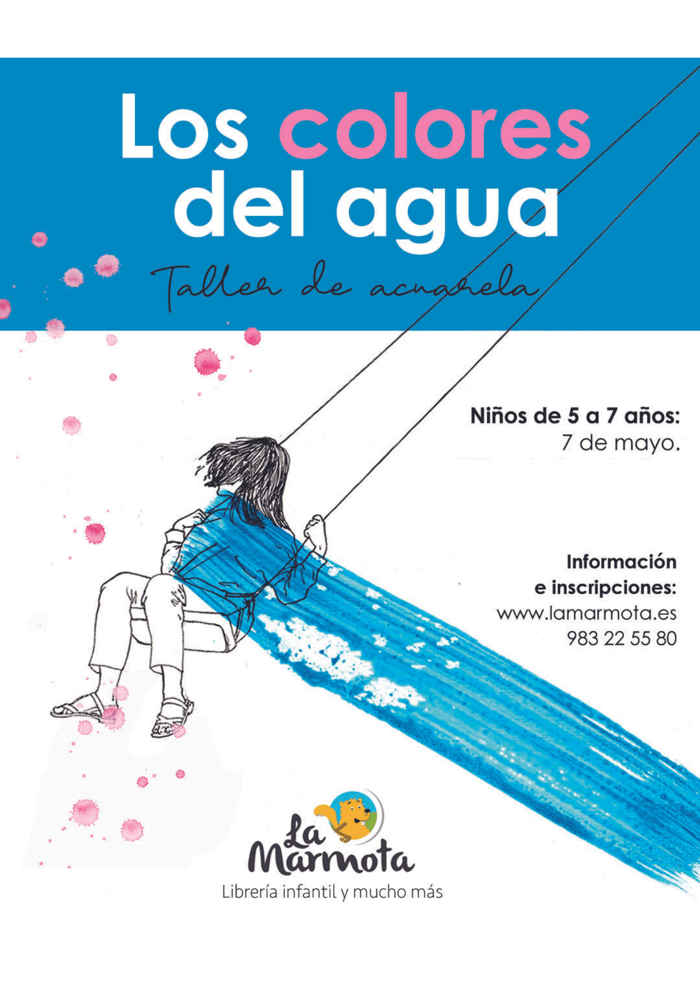 cartel con información del taller de acuarela