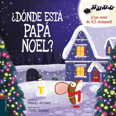 Portada del cuento en la que sale un ratoncito en un escenario navideño