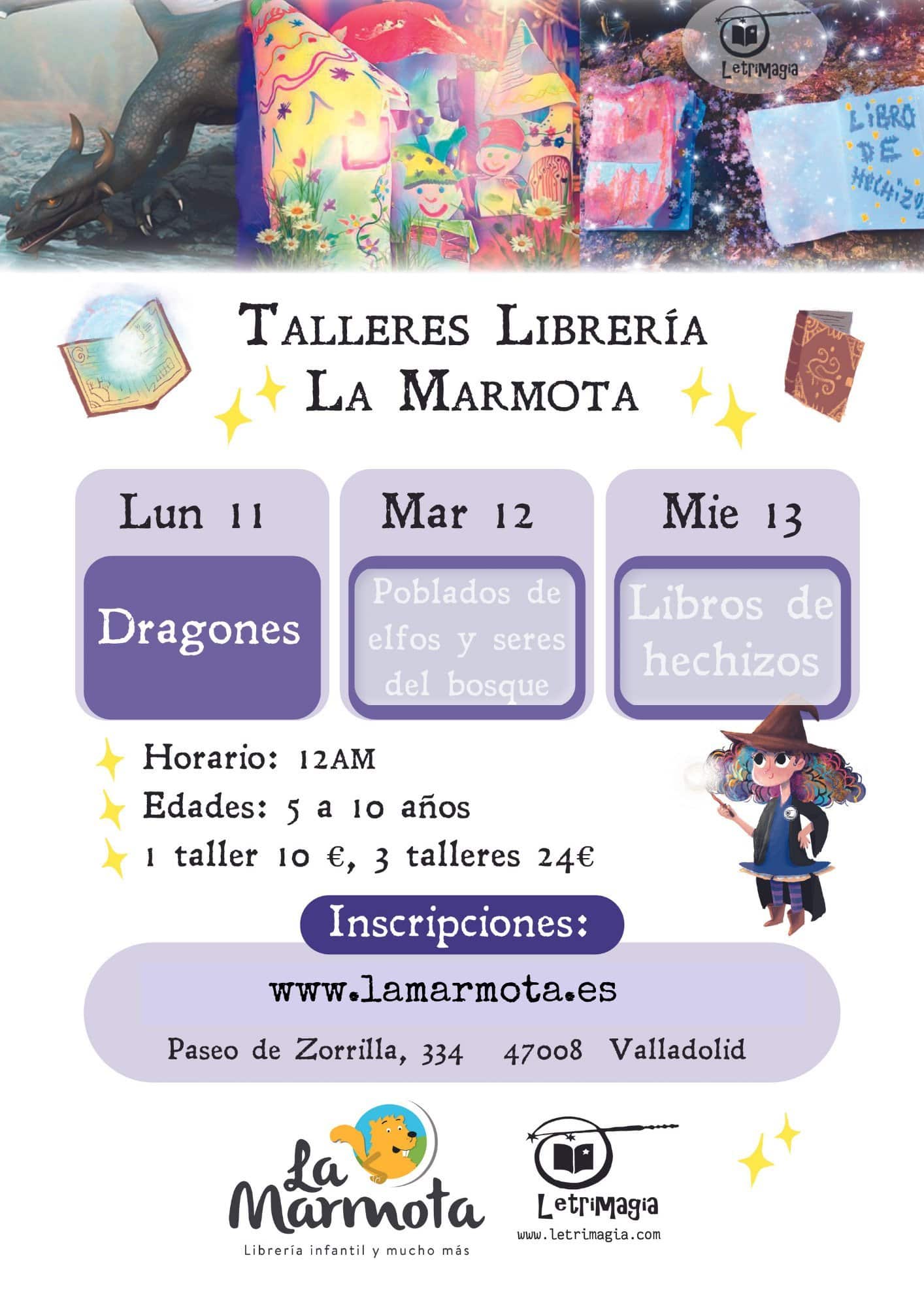 Cartel con información del taller de dragones