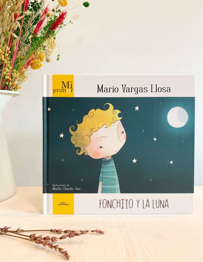 Portada del libro en que aparece Fonchito sobre un fondo estrellado con una luna llena