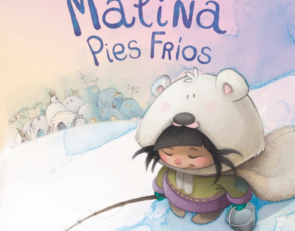 Portada del libro en la que aparece la ilustración de una niña pescando en el hielo