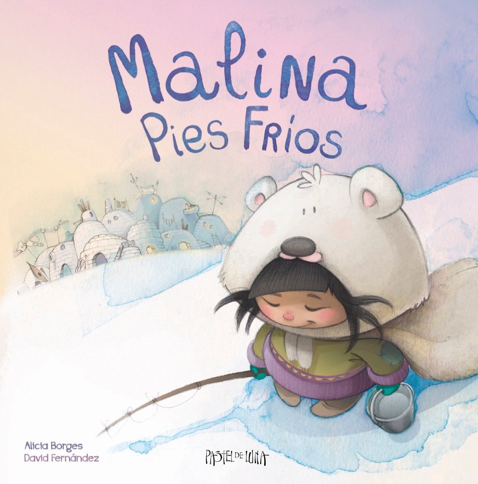 Portada del libro en la que aparece la ilustración de una niña pescando en el hielo