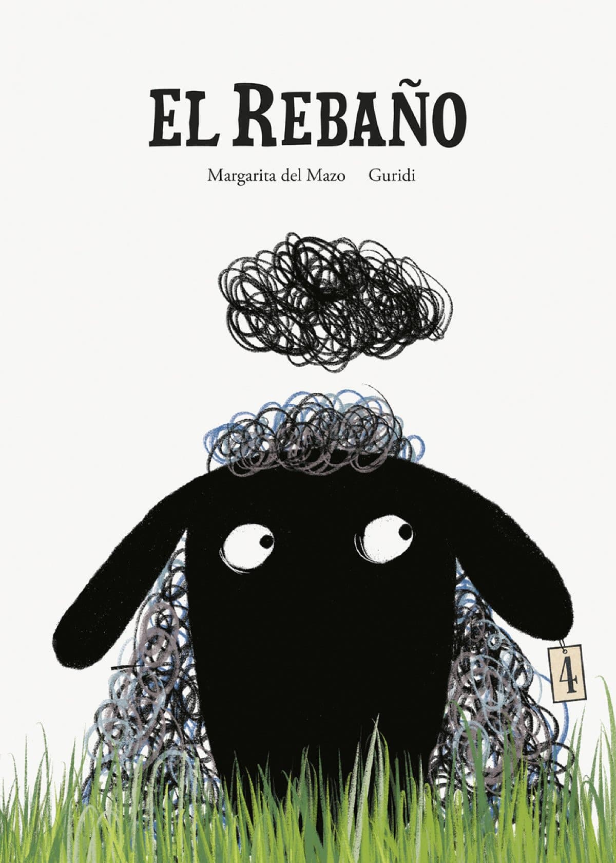 Portada del cuento en la que aparece una oveja de color negro y encima de su cabeza un nubarrón.