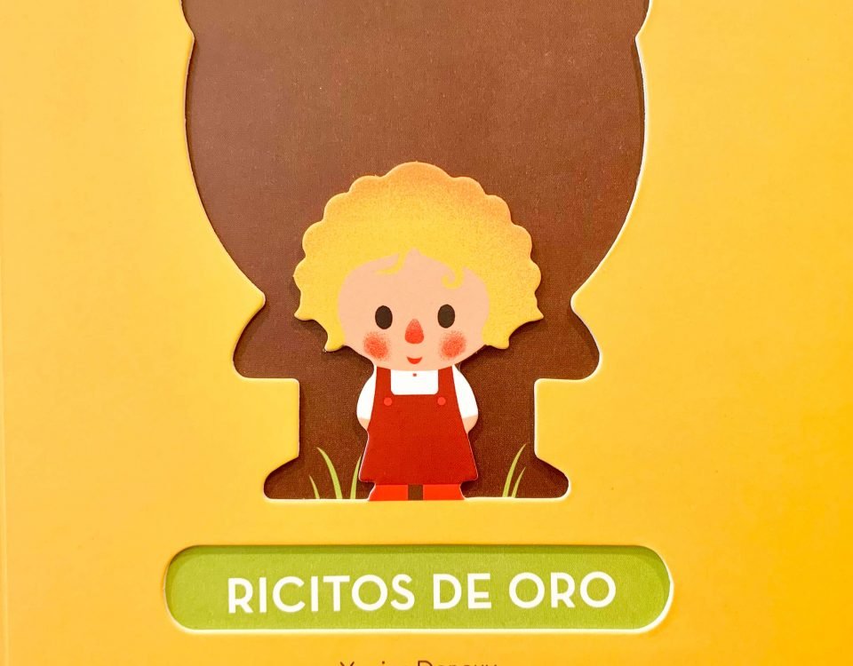 Portada del cuento donde aparece la silueta de un oso y ricitos de oro