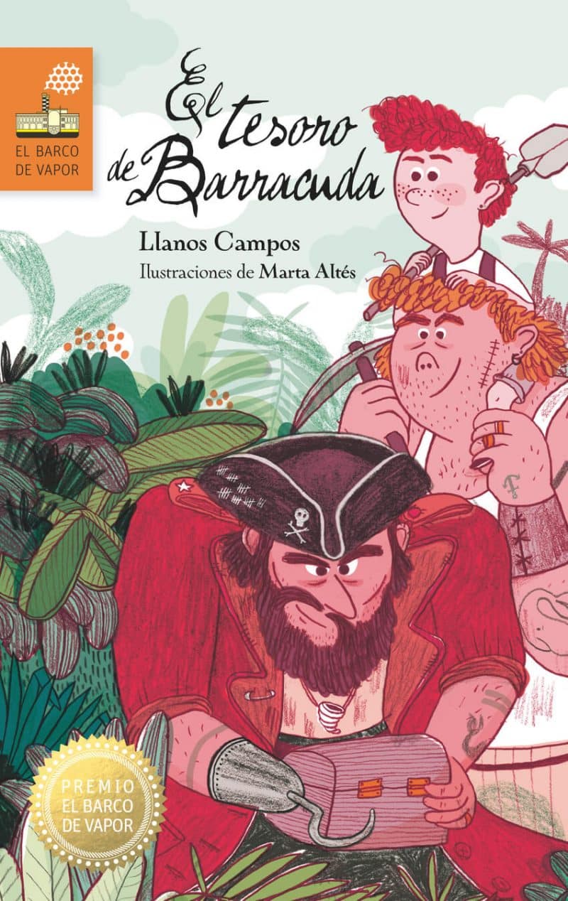 Portada del libro en la que aparecen tres piratas descubriendo un cofre