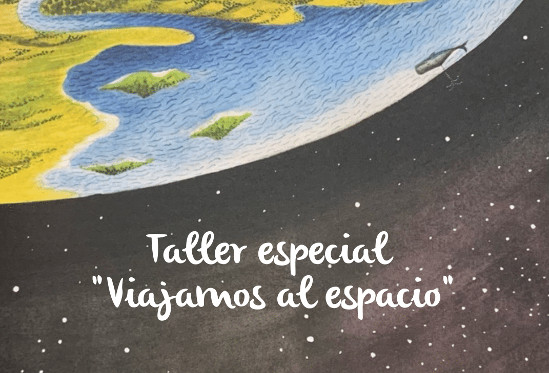 Cartel del taller en el que aparece una imagen de la tierra vista desde el espacio