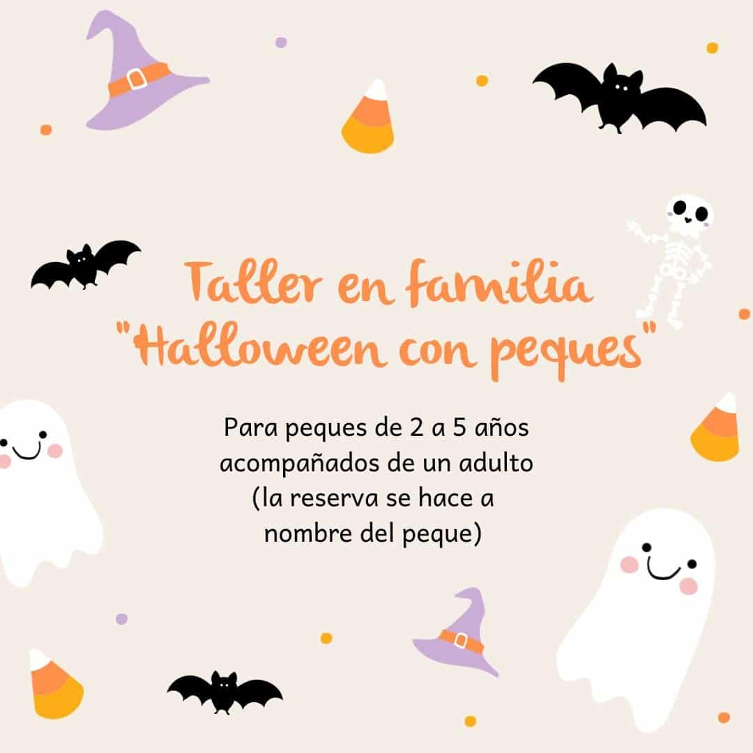 cartel del taller ilustrado con elementos de halloween