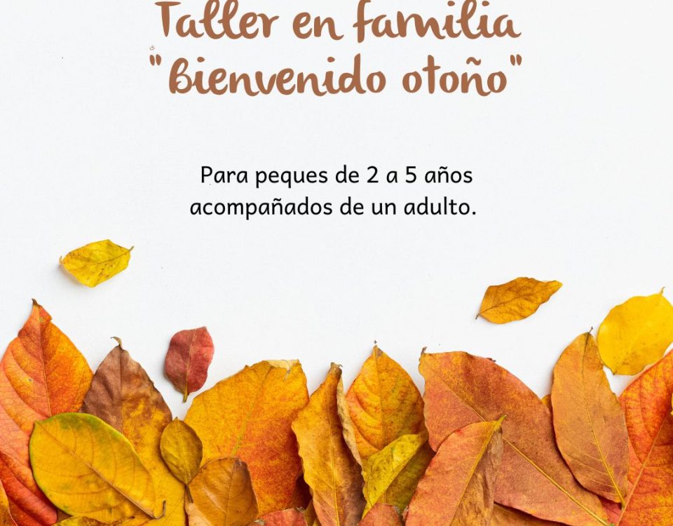 cartel publicitario del taller en el que aparecen hojas secas