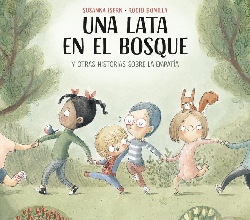 Portada del cuento en la que aparecen varios niños paseando por el bosque