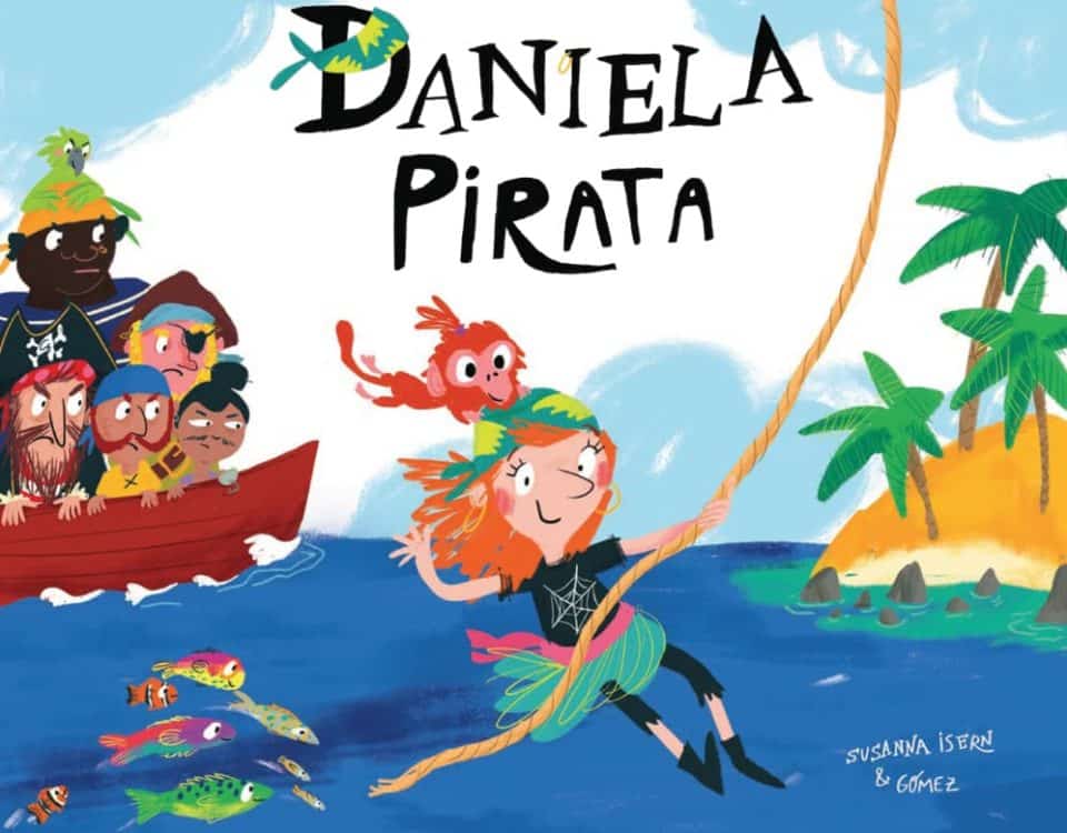 portada del libro en el que aparece Daniela saltando por una liana