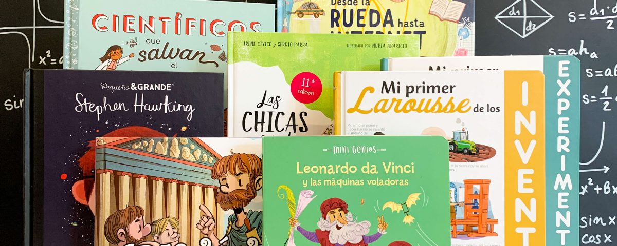 Fotografía en la que aparecen distintos libros sobre ciencia para niños