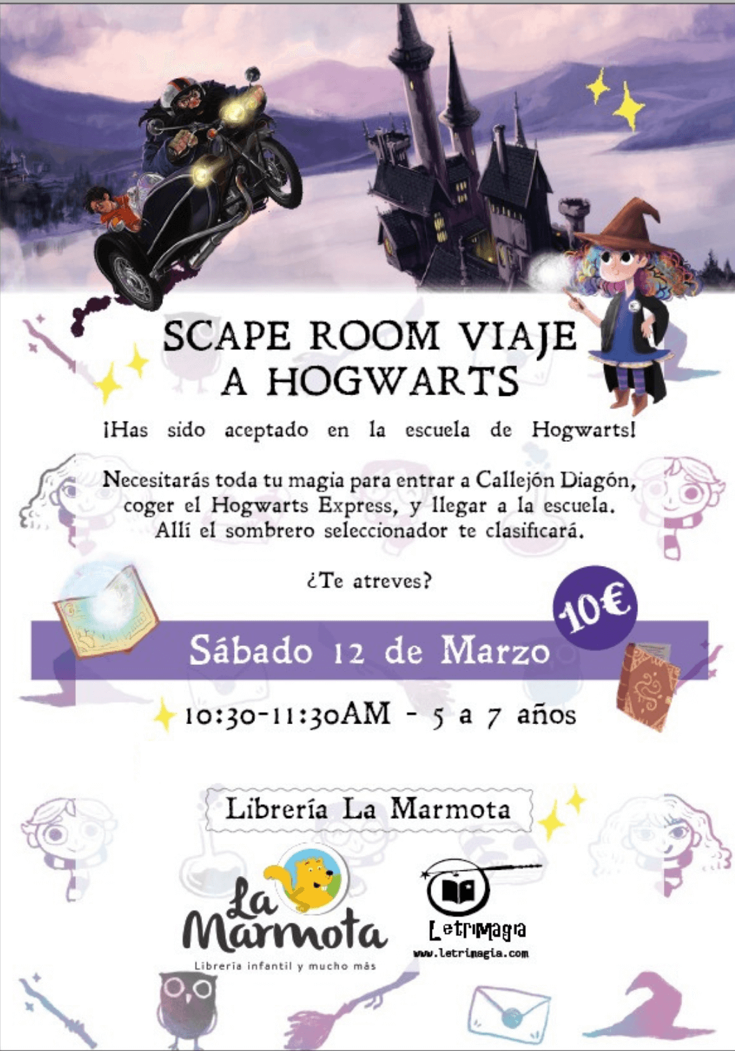 Cartel con la información para el scape Room