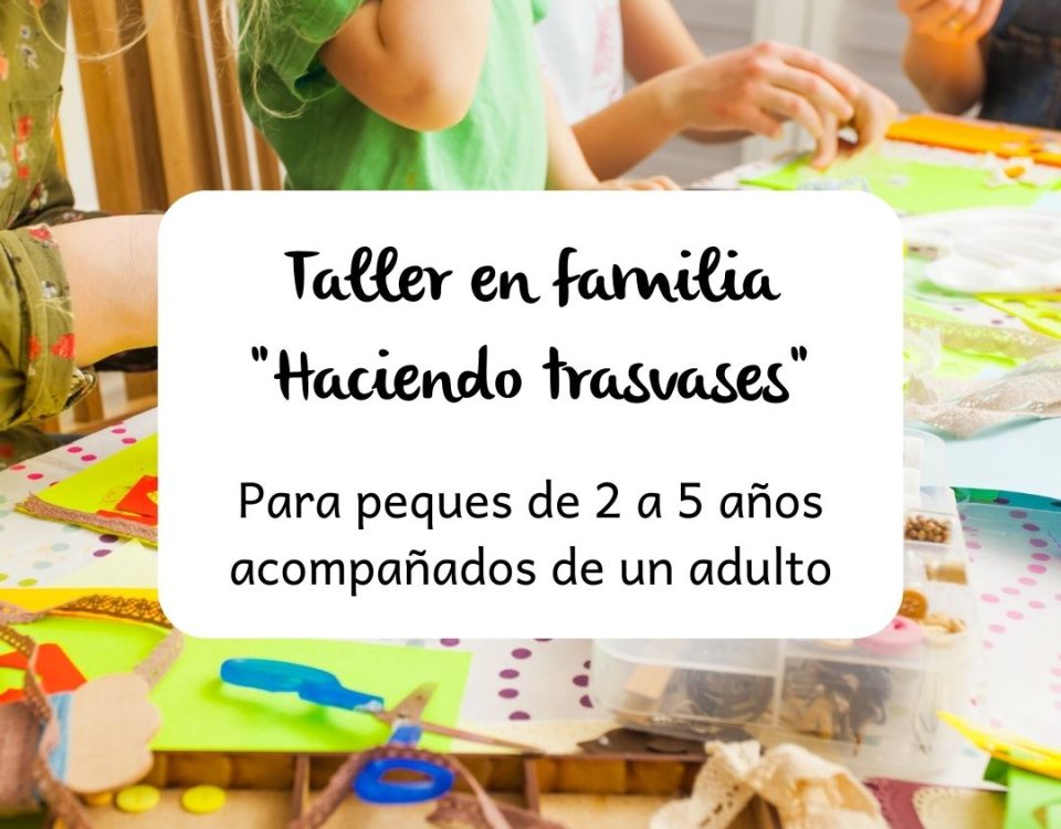 cartel del taller en familia con información del mismo