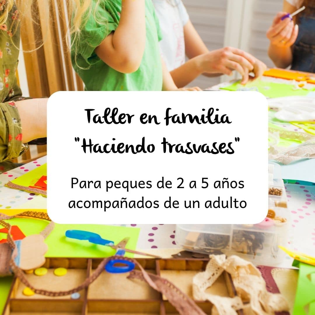 cartel del taller en familia con información del mismo